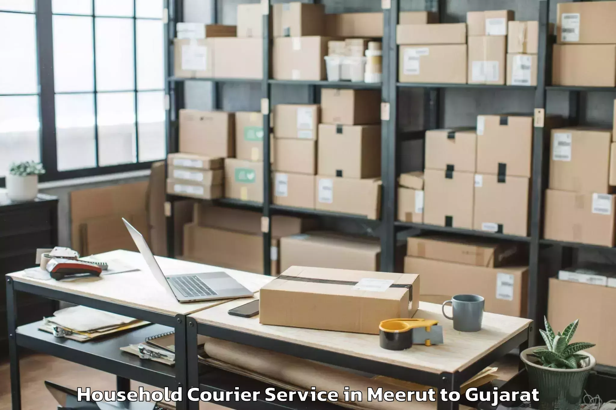 Leading Meerut to Netrang Household Courier Provider